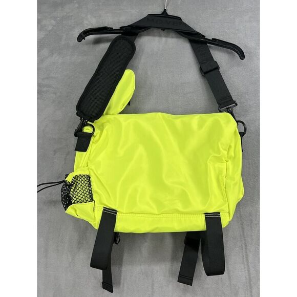 New Free People Movement Move It All Messenger Bag Neon Lime Yellow - Picture 4 of 8